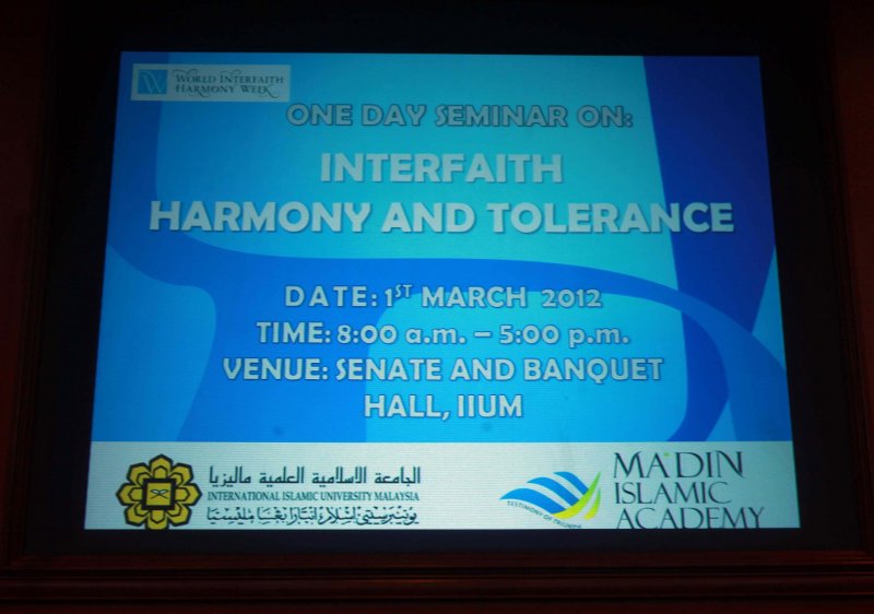 Interfaith Harmony Seminar - The MIA and the IIUM - Pic 1
